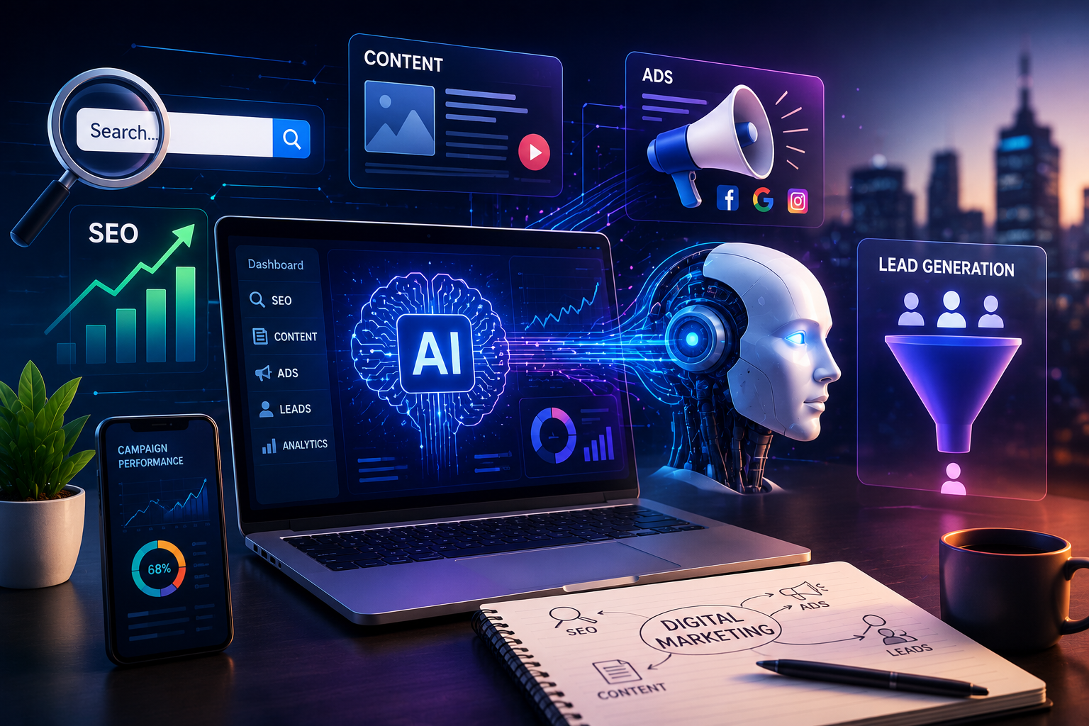 AI in Digital Marketing 2026: How Businesses Are Using AI for SEO, Content, Ads & Lead Generation