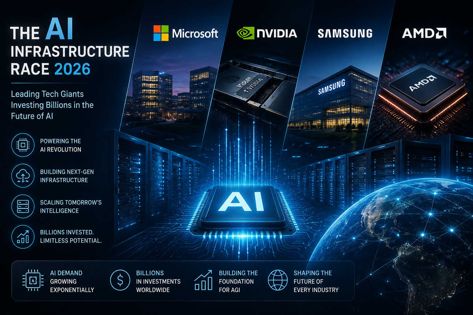 AI Infrastructure Race 2026: Microsoft, NVIDIA, Samsung, AMD