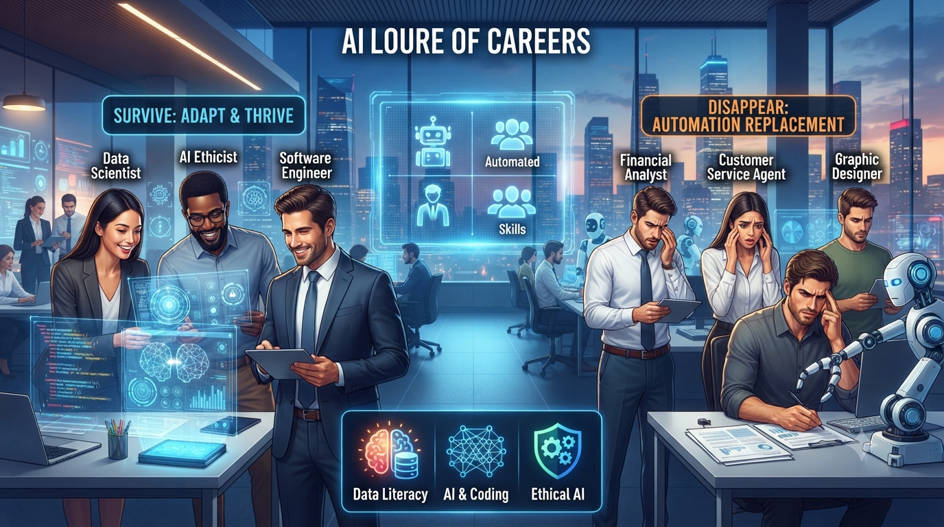 AI Jobs in 2026: Which Careers Will Survive, Which Will Disappear & The Highest-Paying Skills to Learn