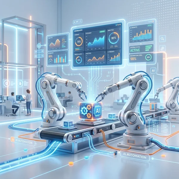 AI Automation for Business Operations Illustration