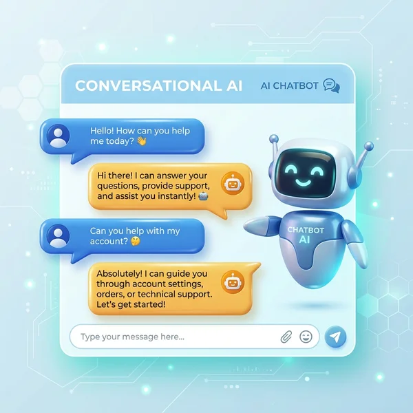 AI Chatbots & Conversational AI Illustration