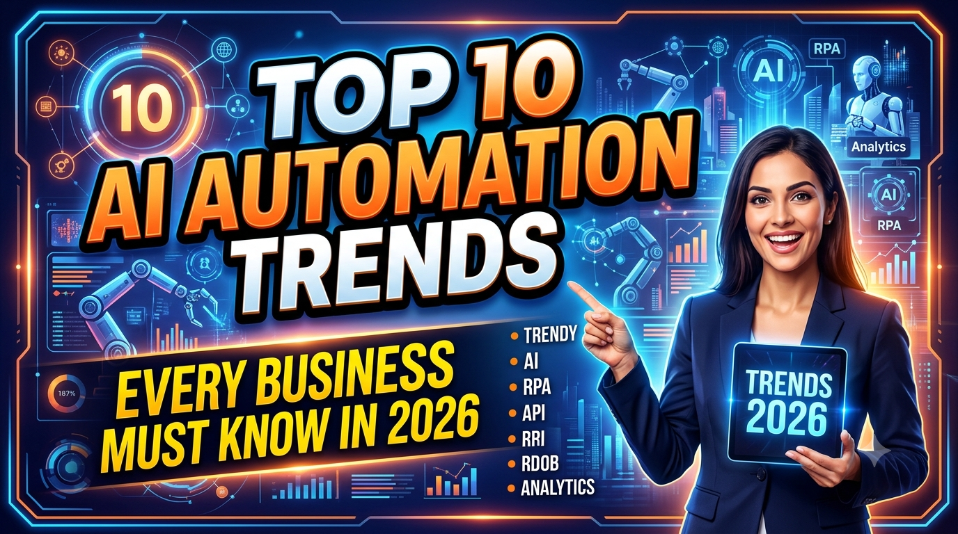 Top 10 AI automation trends every business must know in 2026 - agentic AI, AI agents, hyperautomation, no-code automation and AI automation tools - GInfomedia