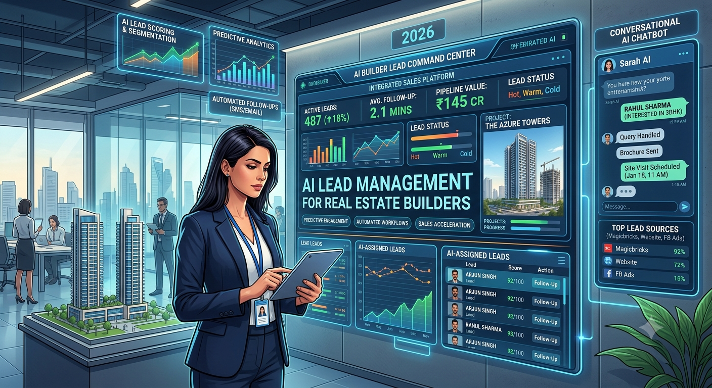 AI Lead Management for Real Estate Builders in India - capture, score and convert property leads with WhatsApp automation and CRM - GInfomedia