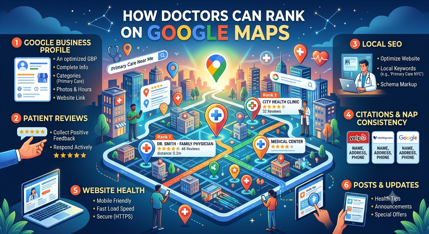 How doctors can rank on Google Maps in 2026 - local SEO and Google Business Profile guide for clinics in India - GInfomedia